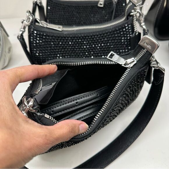 NWT ❤️❤️ LAST ONE ❤️ Coach Teri Mini Crossbody Bag Crystal Black Purse satchel - Picture 7 of 15